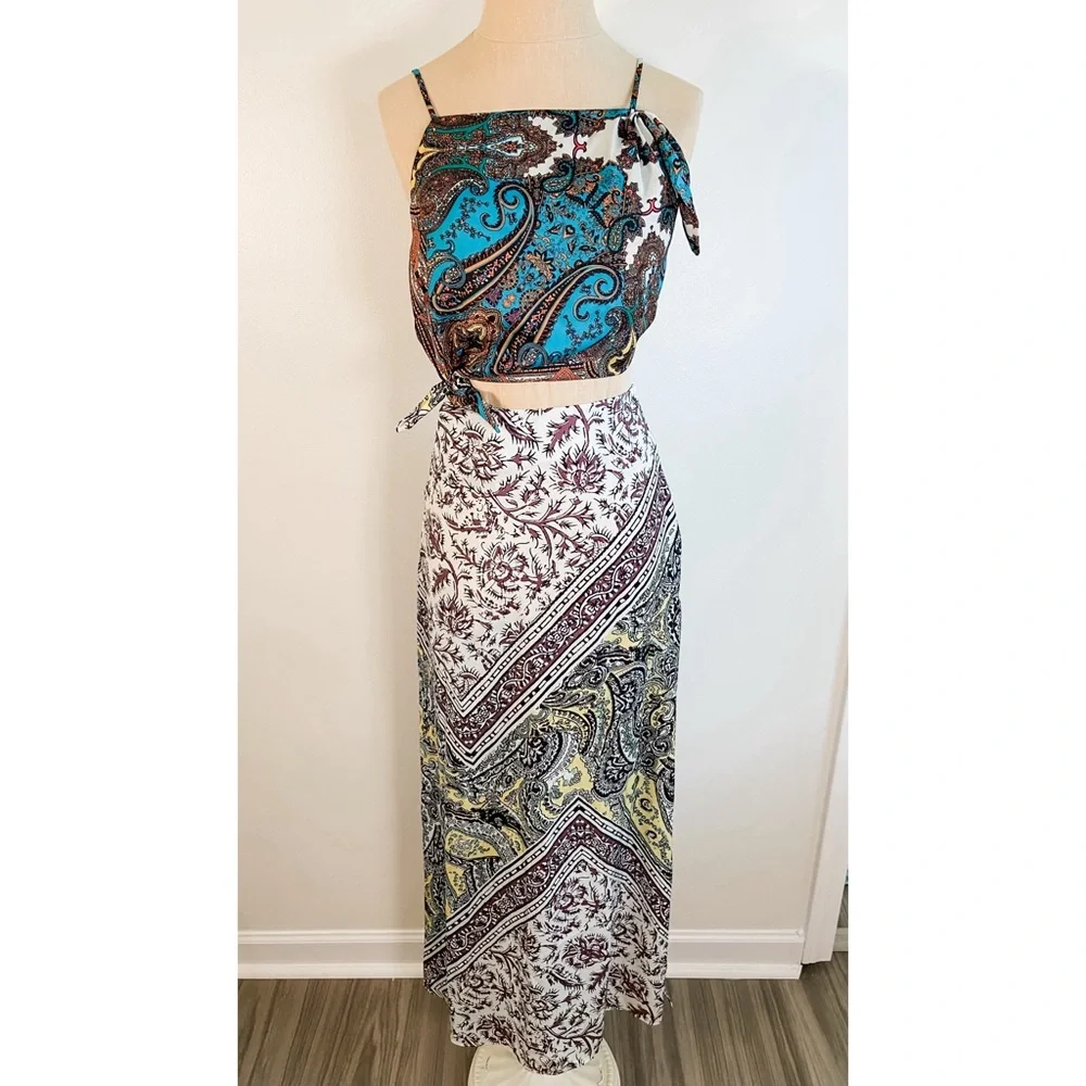 Free People Ingrid Midi Dress in Daylight Combo